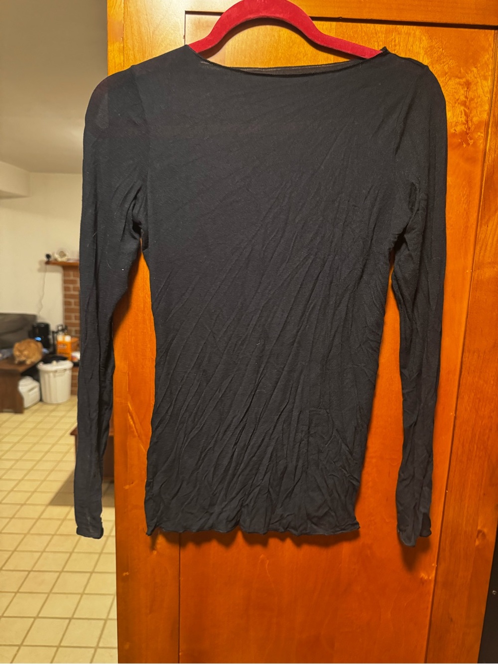 Intimissimi Black Long-Sleeve Boatneck Shirt